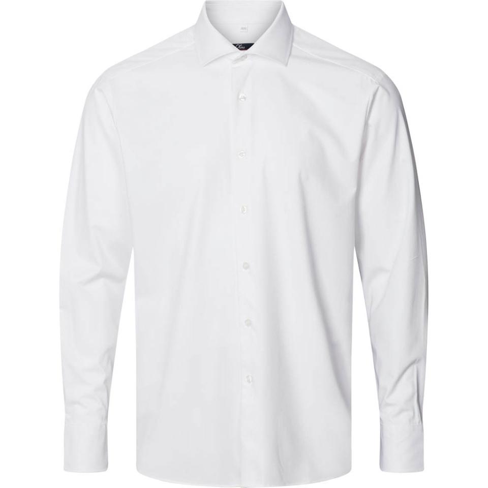 White Detroit Male Uniform shirt with 4-way stretch