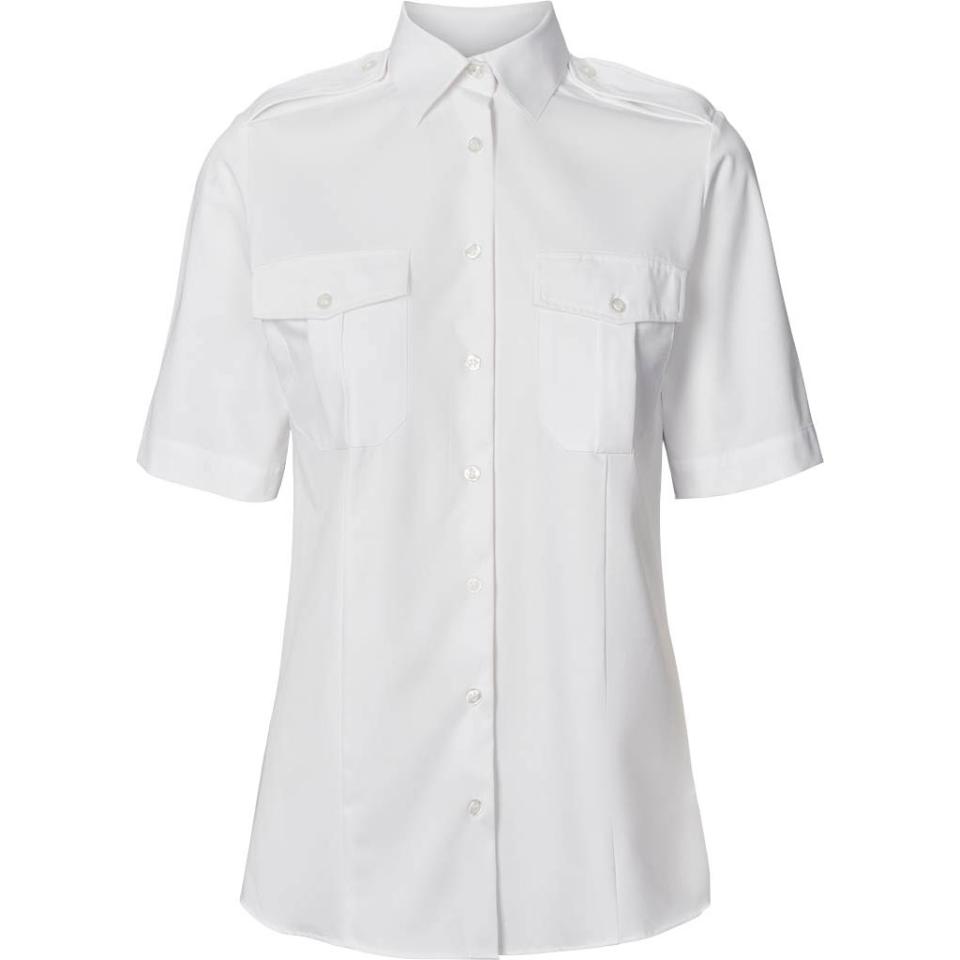 White Austin Female Pilot Shirt S/S with 4-way stretch