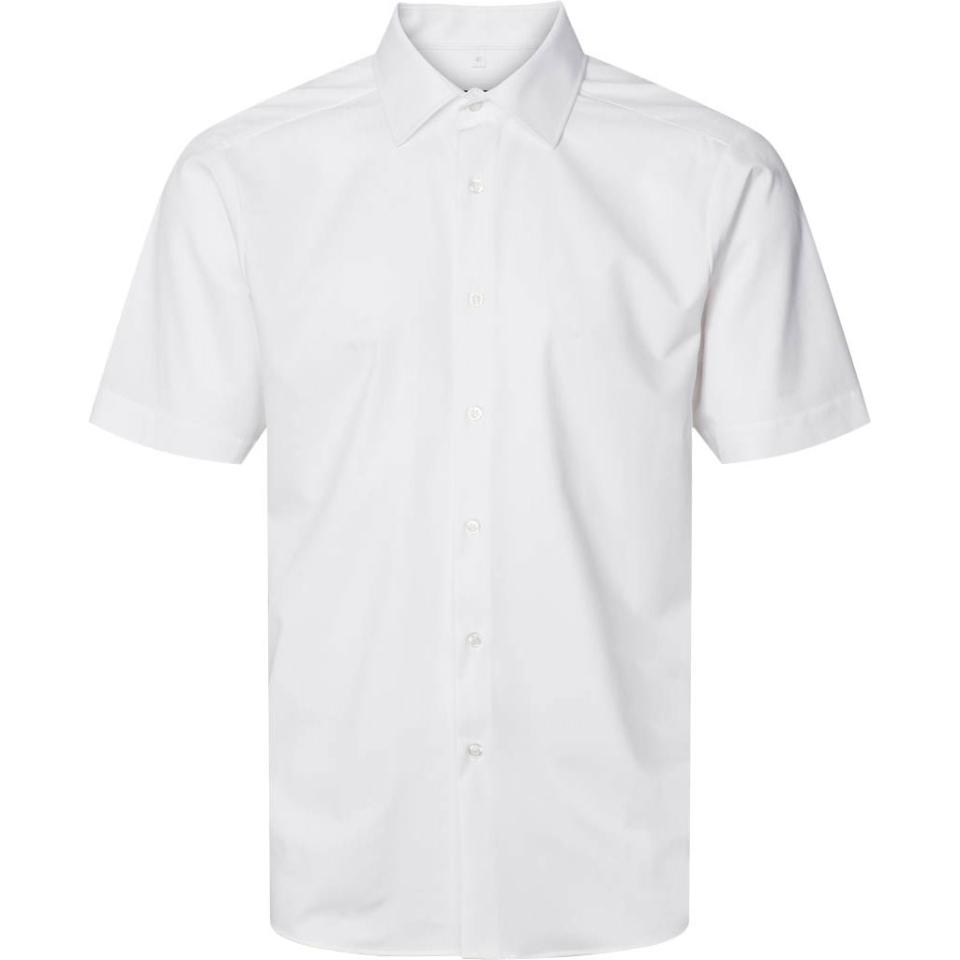 White Denver Male Uniform shirt S/S with 4-way stretch