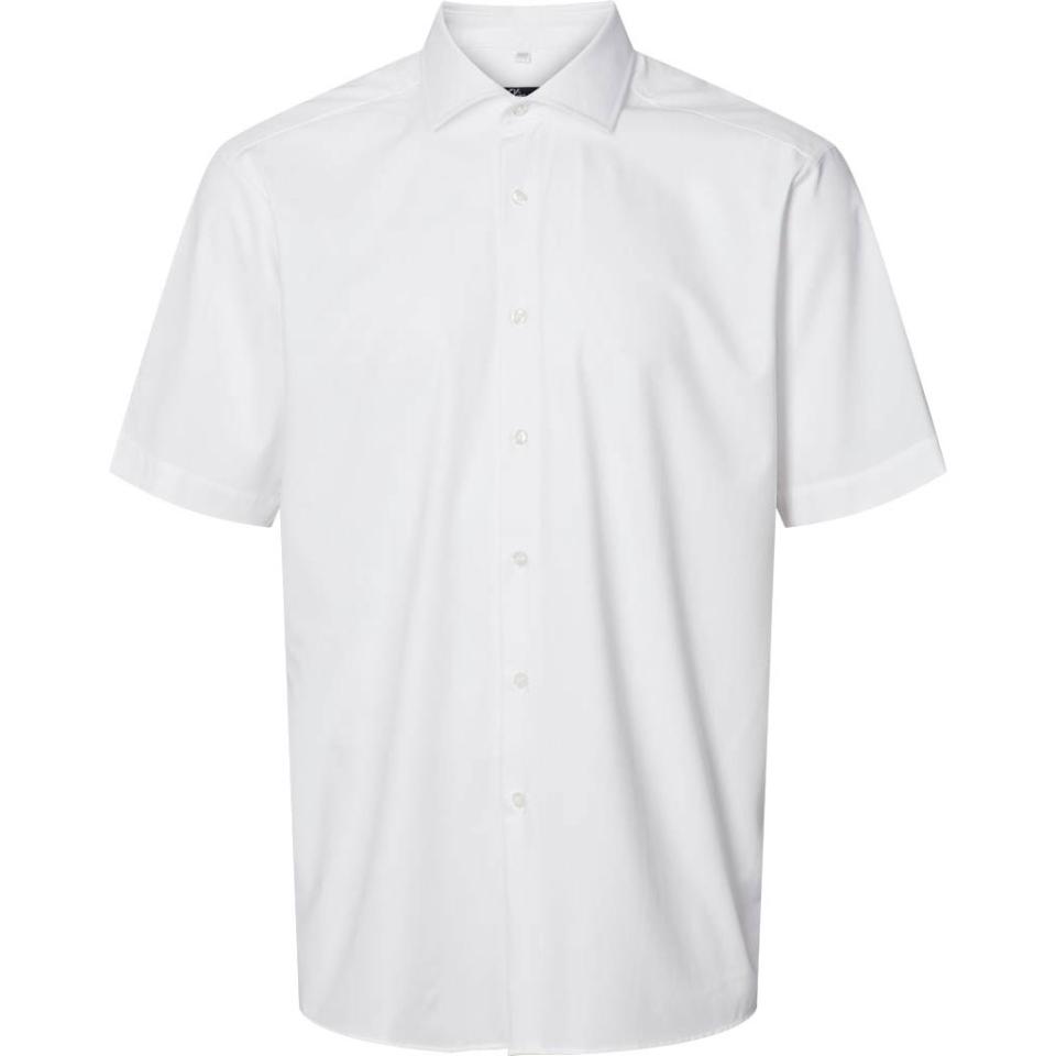 White Detroit Male Uniform Shirt S/S with 4-way stretch